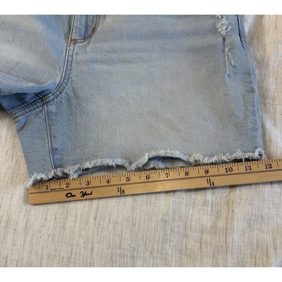 Loft Women's High Rise Denim Cut Off Shorts Light Wash Distressed Size 30/10 - Picture 13 of 14